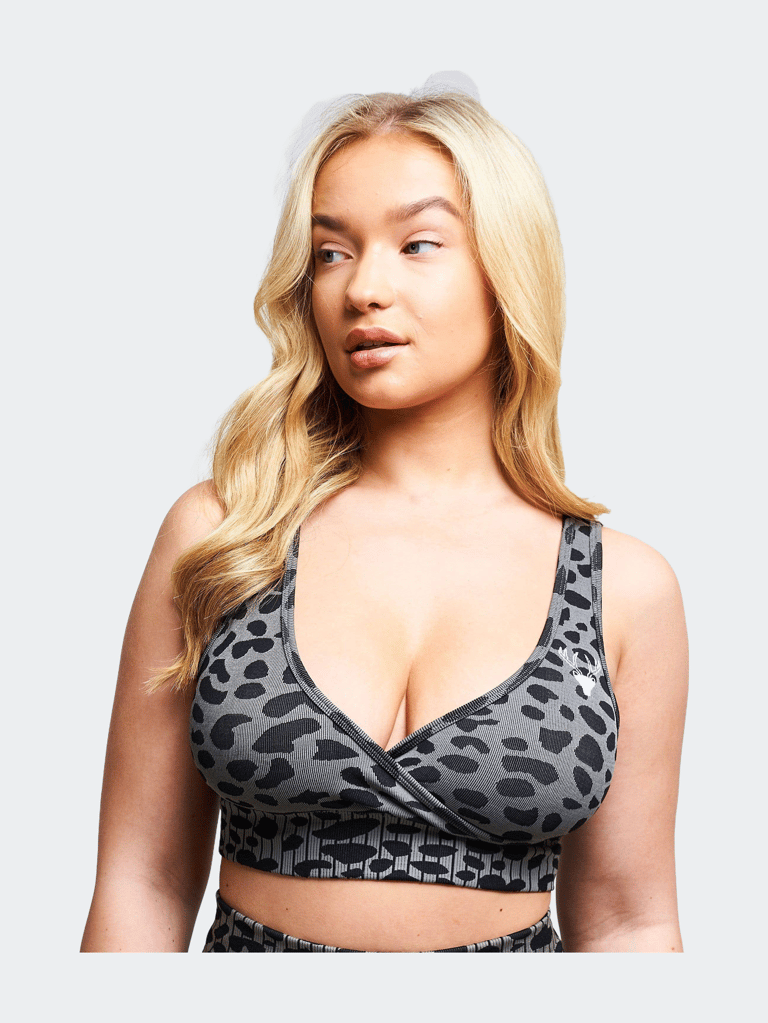 Orlon Recycled Leopard Wrap Over Bra