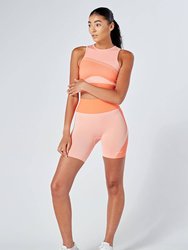 Recycled Colour Block Body Fit Cycling Shorts - Coral