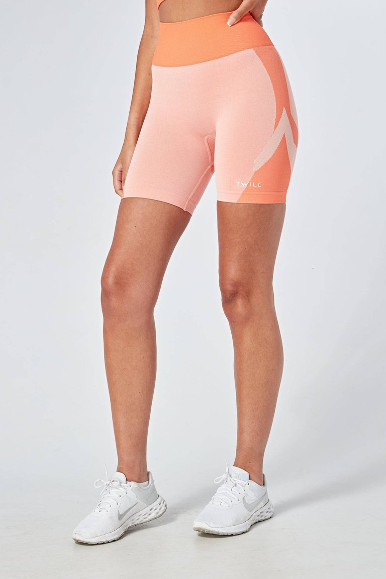 Recycled Colour Block Body Fit Cycling Shorts - Coral - coral