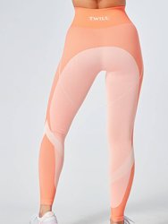 Recycled Colour Block Body Fit Legging - Coral