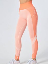 Recycled Colour Block Body Fit Legging - Coral