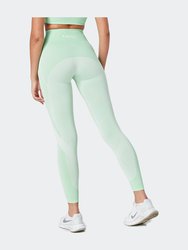 Recycled Colour Block Body Fit Legging - Green