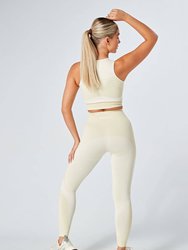 Recycled Colour Block Body Fit Legging - Stone