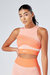 Recycled Colour Block Body Fit Racer Crop Top - Coral - Coral