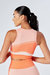 Recycled Colour Block Body Fit Racer Crop Top - Coral