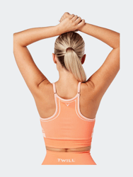 Recycled Colour Block Body Fit Seamless Sports Bra - Coral