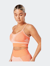 Recycled Colour Block Body Fit Seamless Sports Bra - Coral