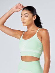 Recycled Colour Block Body Fit Seamless Sports Bra - Green