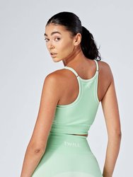 Recycled Colour Block Body Fit Seamless Sports Bra - Green