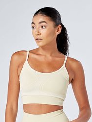 Recycled Colour Block Body Fit Seamless Sports Bra - Stone - Stone