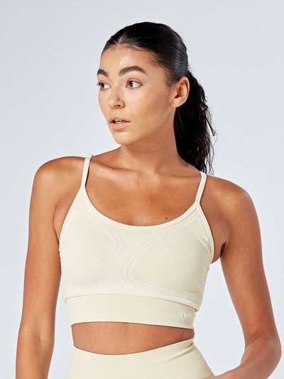 Twill Active Recycled Colour Block Body Fit Seamless Sports Bra - Stone product