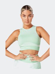 Recycled Colour Block Racer Top - Green