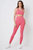 Seamless Marl Laser Cut Leggings - Pink - Pink