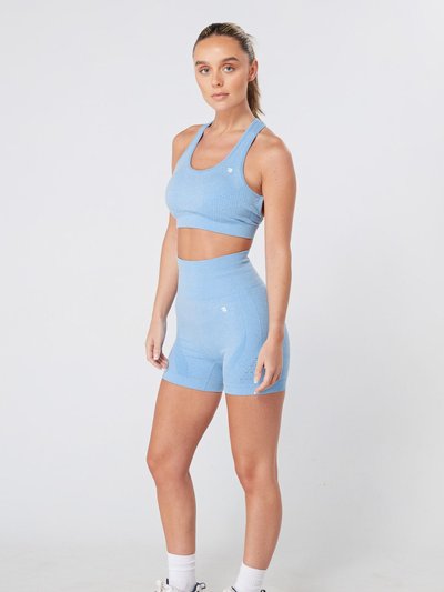 Twill Active Seamless Marl Laser cut Shorts - Blue product