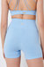 Seamless Marl Laser cut Shorts - Blue