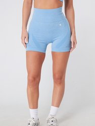 Seamless Marl Laser cut Shorts - Blue