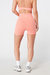 Seamless Marl Laser Cut Shorts - Coral