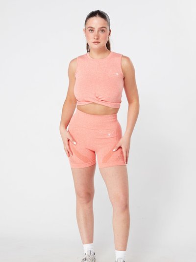 Twill Active Seamless Marl Laser Cut Shorts - Coral product