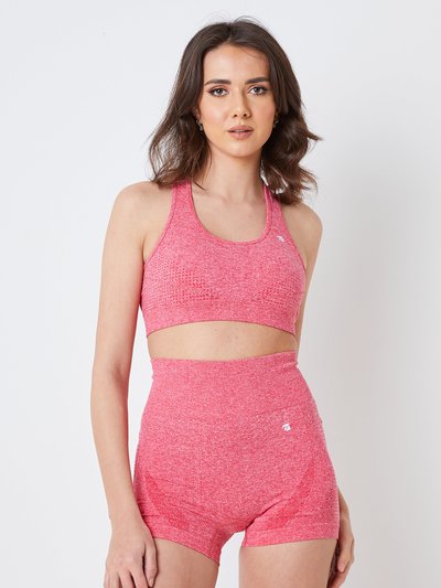 Twill Active Seamless Marl Laser cut Sports Bra - Pink product