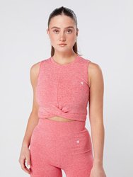 Seamless Marl Laser Cut Vest - Pink