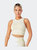 Twill Active Recycled Colour Block Body Fit Racer Crop Top - Stone - White