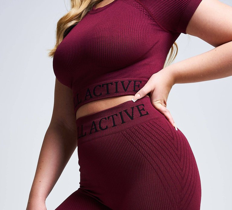 Vora Panel Recycled Seamless Crop Top - Burgundy