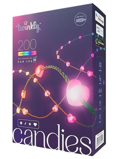 Twinkly Candies Pearl Shaped 200 RGB LED Smart Light String - Multicolor product