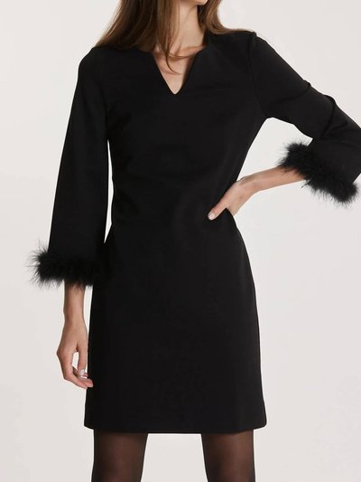 Tyler Boe Chelsea Ponte Feather Dress In Black product