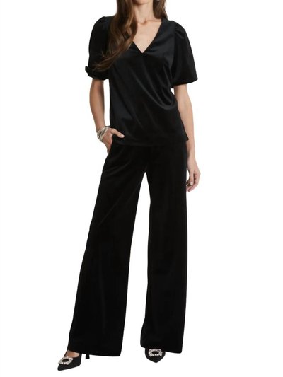 Tyler Boe Claire Velvet Puff Sleeve Top In Black product