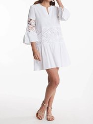 Izzy Eyelet Topper Dress - White