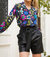 Maggie Silk Floral Blouse Top In Multi