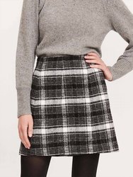 Plaid Panel Mini Skirt - Black Multi