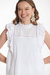 Rita Eyelet Cap Slv Top In White