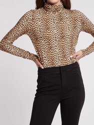 Scrunch Turtleneck Sweater - Cheetah