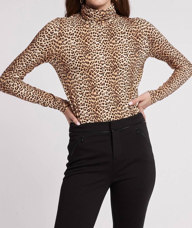 Scrunch Turtleneck Sweater - Cheetah