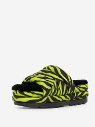Maxi Slide Tiger Print Sandal - Key Lime