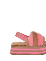 Women's Disco Stripe Slide - Chestnut/Pink Rose