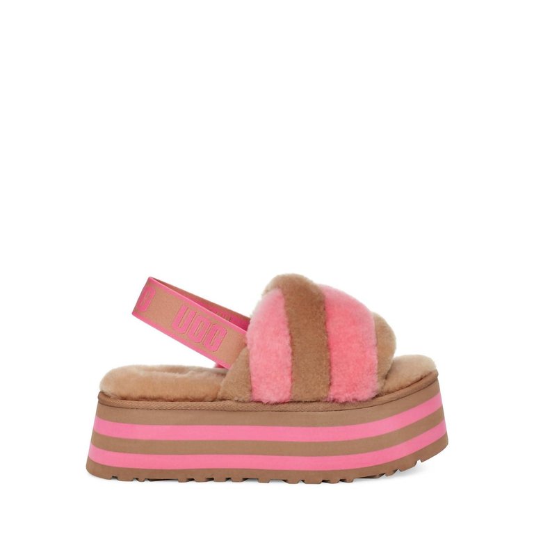 Women's Disco Stripe Slide - Chestnut/Pink Rose