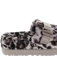 Women's Fluffita Panther Print Slippers - Stormy Grey/Leopard