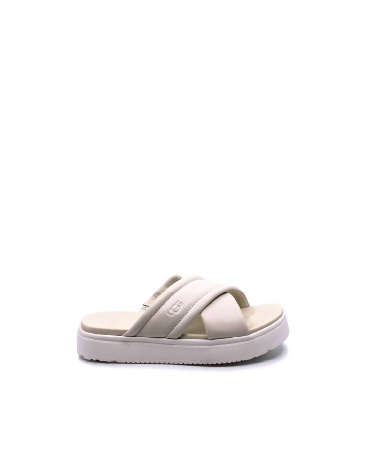 Zayne Crossband Jasmine Platform Sandals - White