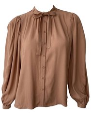 Clemens Long Sleeve Tie Bow Blouse Top