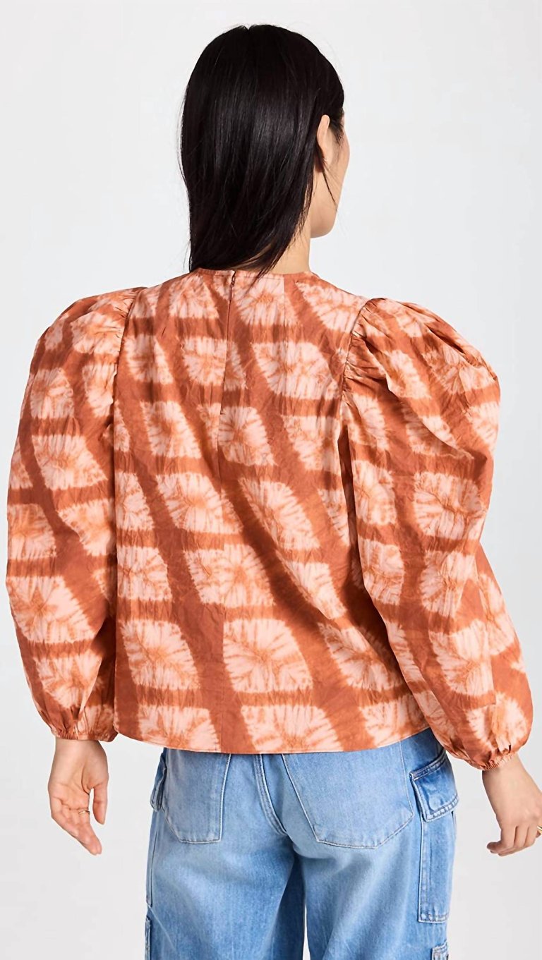 Eliza Long Sleeve Diamond Shibori Blouse