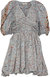 Gwen V-Neck Puff Sleeve Pleated Mini Dress