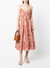 Phoebe Halter Tie Strap Tiered Midi Dress - Orange Blossom
