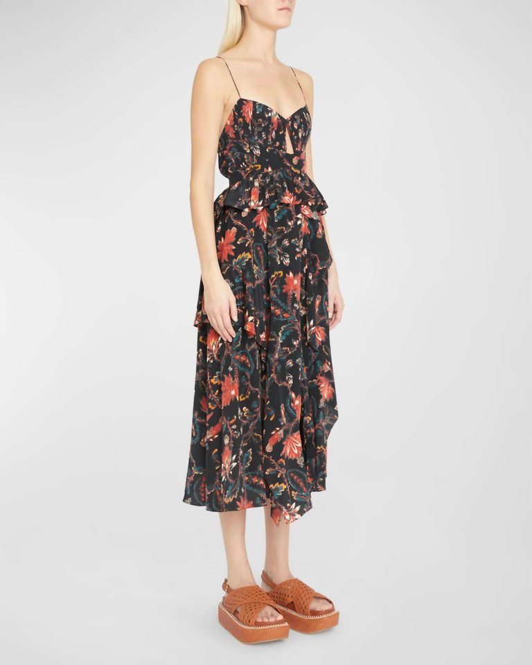 Renata Floral Ruffled Midi Dress