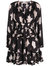 Ulla Johnson Women Emery Long Sleeve V-Neck Ruffled Skirt Mini Dress Black Noir Blur - Black Noir