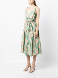 Valentina Tie Dye Cotton Sleeveless Midi Dress