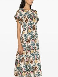 Women Devon Fit & Flare Cotton Midi Dress Wildflower - Multicolor