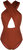 Women Keiran Maillot Mahogany Crossover Halter One Piece Swimsuit - Brown