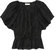 Women Mirabelle Jacquard Short Sleeve Puff Top Noir - Black